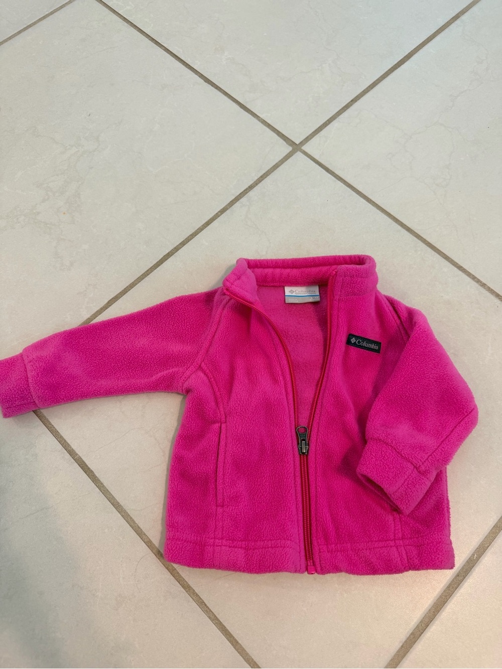 Columbia Kids Bright Pink Full-Zip Puffer Fleece Jacket